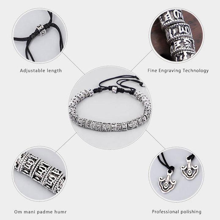 Bransoletka czystości z Buddha Stones, ręcznie robiona, tybetańska, z mantrą