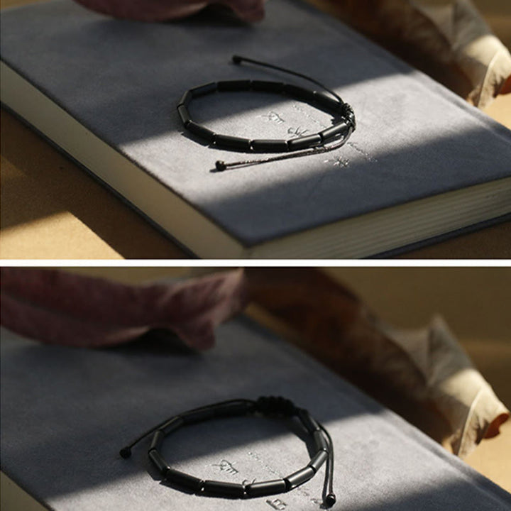 Bransoletka ochronna z Buddha Stones i czarnymi koralikami onyksowymi