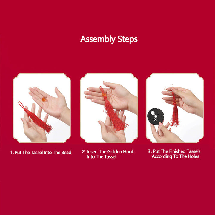 Buddha Stones DIY Kwiat Lotosu Smok Latarnia Lampa Tassel Dekoracja