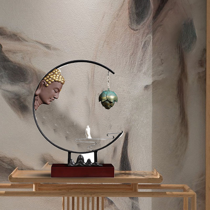 Buddha Stones Lotos Medytacja Wiszący Kadzielnica Dekoracja