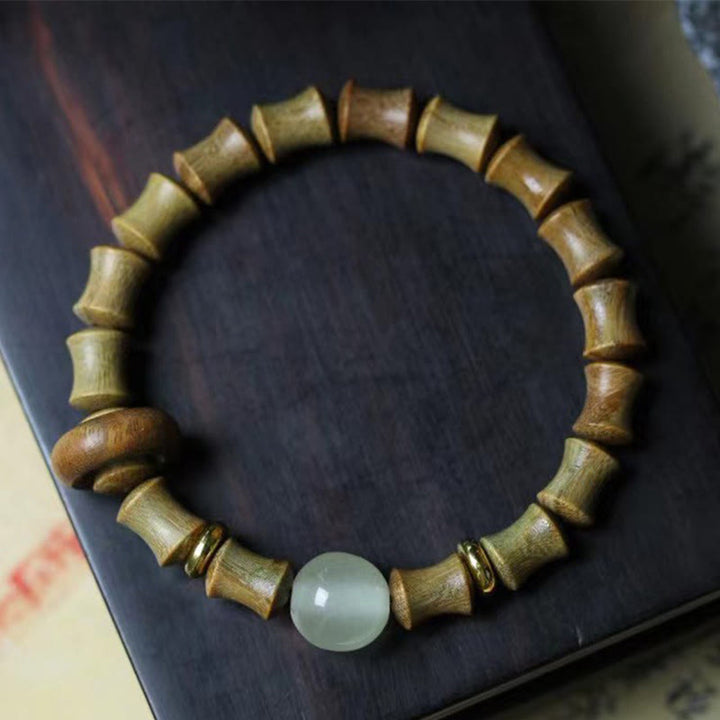 Bransoletka Buddha Stones Ebony Green Sandałowiec Czarny Palisander Bambus Peace