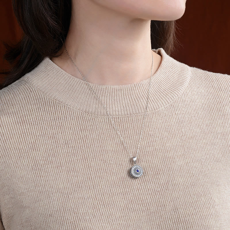 Buddha Stones 925 Srebro Sterlingowe Om Mani Padme Hum Lazuryt Miłość Pokój Naszyjnik Wisiorek - image 6