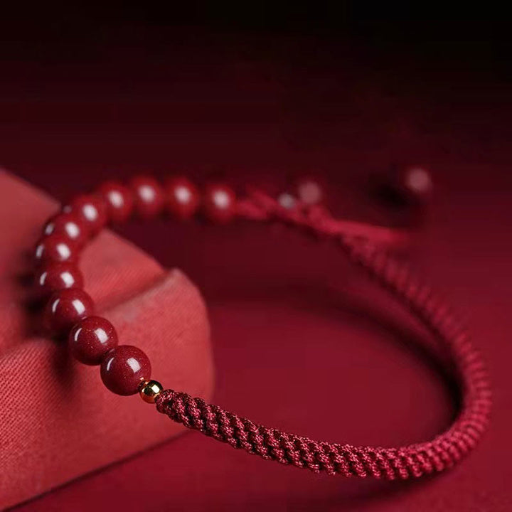 Buddha Stones Naturalna bransoletka z sznurka Cinnabar King Kong Knot Błogosławieństwo