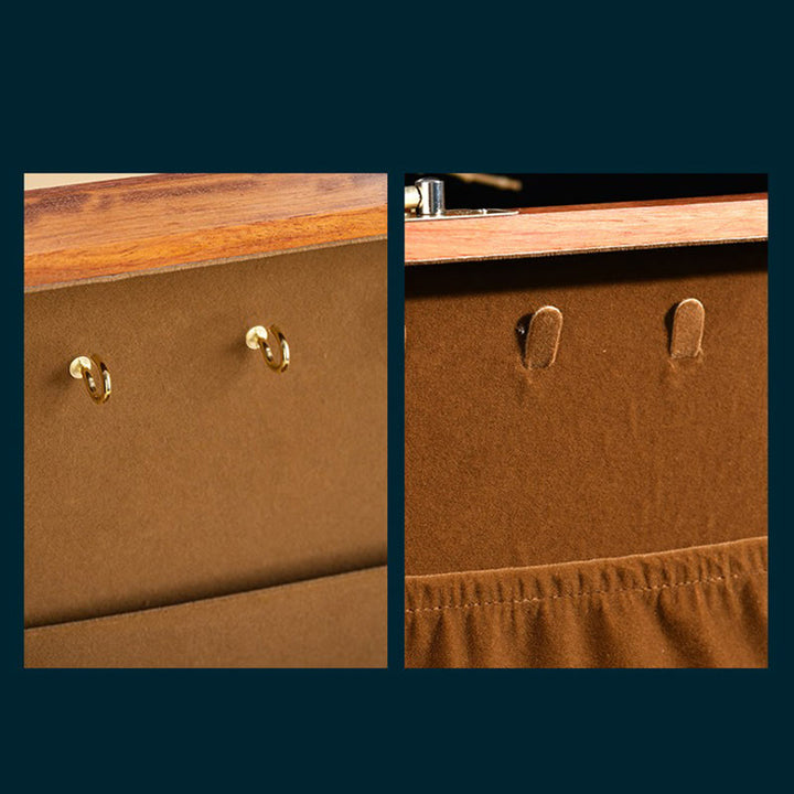 Antyczne ręcznie robione pudełko do przechowywania biżuterii z palisandru, zamykane, duże, dwuwarstwowe, drewniane pudełko na prezenty z kwiatami