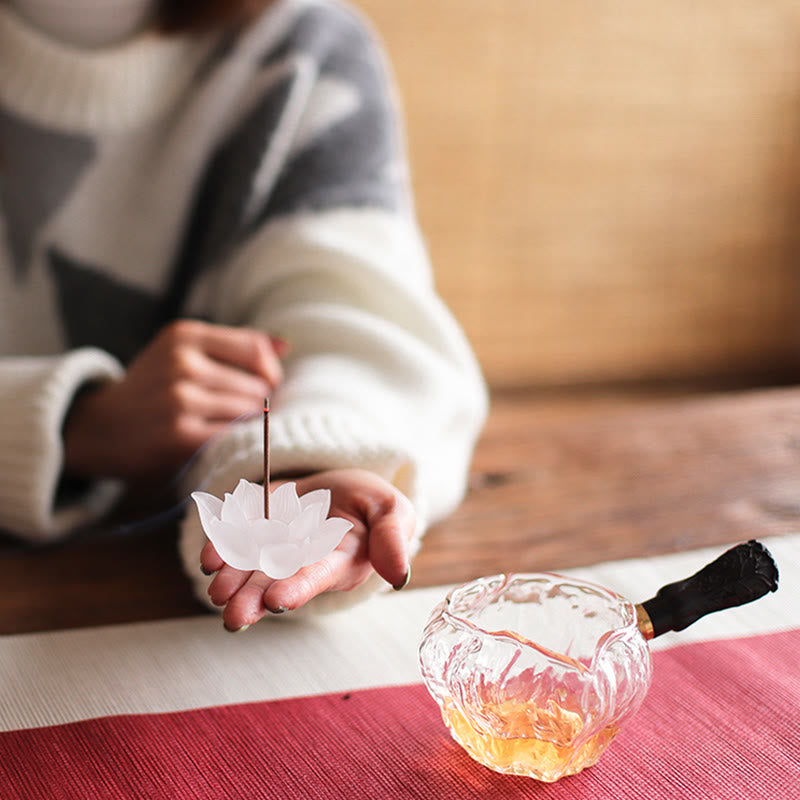 Buddha Stones Mini Lotus Liuli Kryształ Uzdrawiająca Medytacja Kadzidełko Palnik
