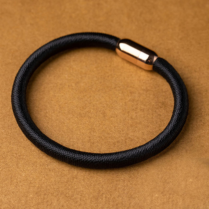 Buddha Stones Tybetańskie Ręcznie Robione King Kong Węzeł Ochrona Magnetyczna Zapięcie Bransoletka Pleciona