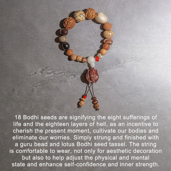 Buddha Stones 108 Mala Koraliki Bodhi Nasiona Szczęścia Bogactwo Bransoletka Mala Nadgarstek