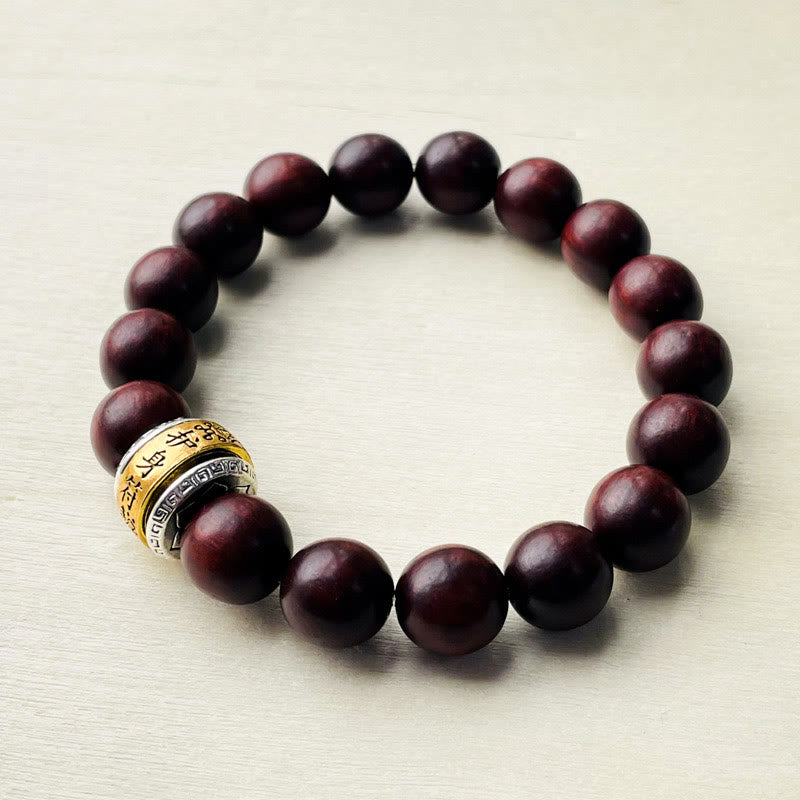 Bransoletka ochronna z amuletem z czerwonego drzewa sandałowego i Buddha Stones