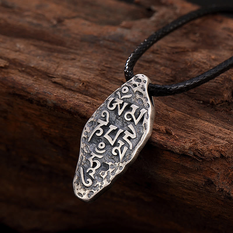 Buddha Stones Tybetańskie 925 Srebro Sterlingowe Om Mani Padme Hum Dorje Vajra Grawerowany Naszyjnik Siła Wisiorek - image 16