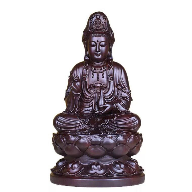 Buddha Stones Awalokiteśwara Hebanowy Lotos Harmonia Błogosławieństwo Dekoracja Domu - image 7