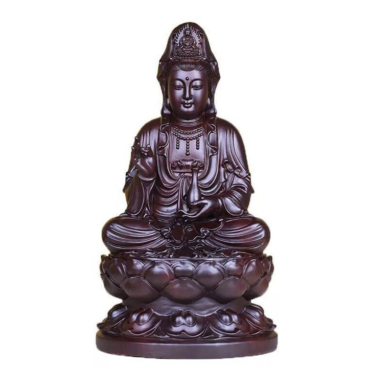 Buddha Stones Awalokiteśwara Hebanowy Lotos Harmonia Błogosławieństwo Dekoracja Domu - image 7