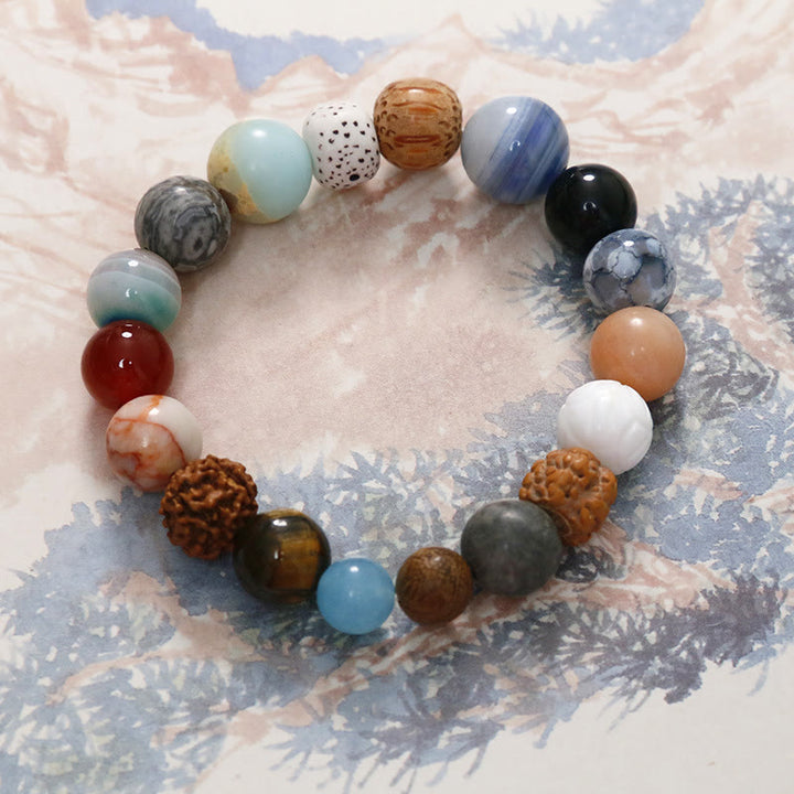 Buddha Stones Naturalne Nasiona Bodhi Kryształ Kamień Agat Trzyma Z Daleka Bransoletka Od Złych Duchów