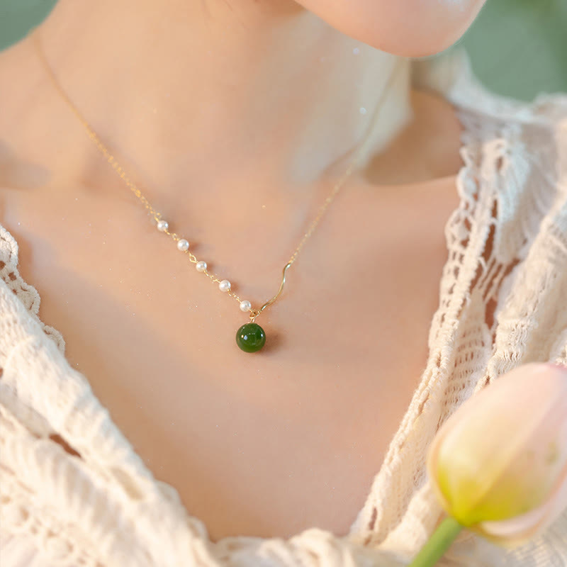Kamienie Buddy Naturalny naszyjnik z perełkami z jadeitu Hetian Luck Bead