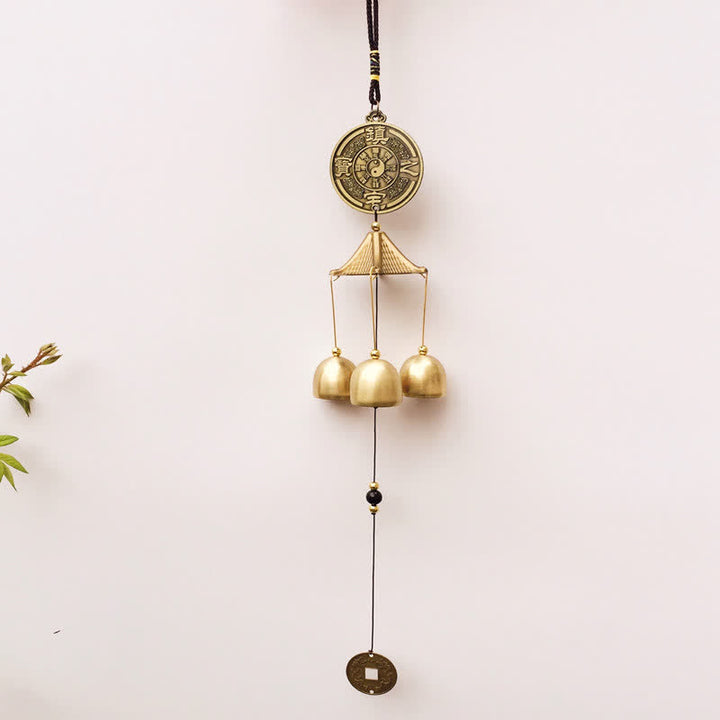 Buddha Stones Błogosławieństwo List Słoń Bagua Pomyślna Moneta Wisząca na Ścianie Dzwonek Ręcznie Robiona Dekoracja Domu