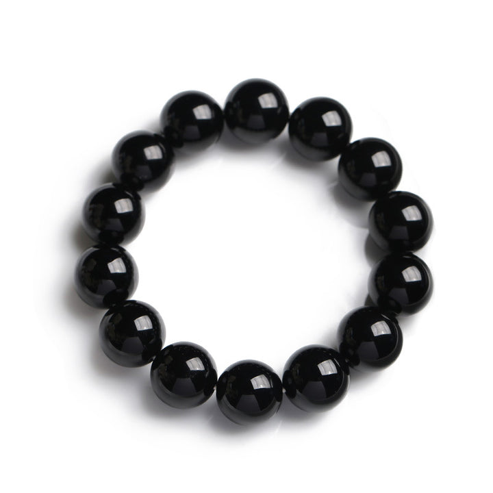 Bransoletka z naturalnego czarnego onyksu z Buddha Stones