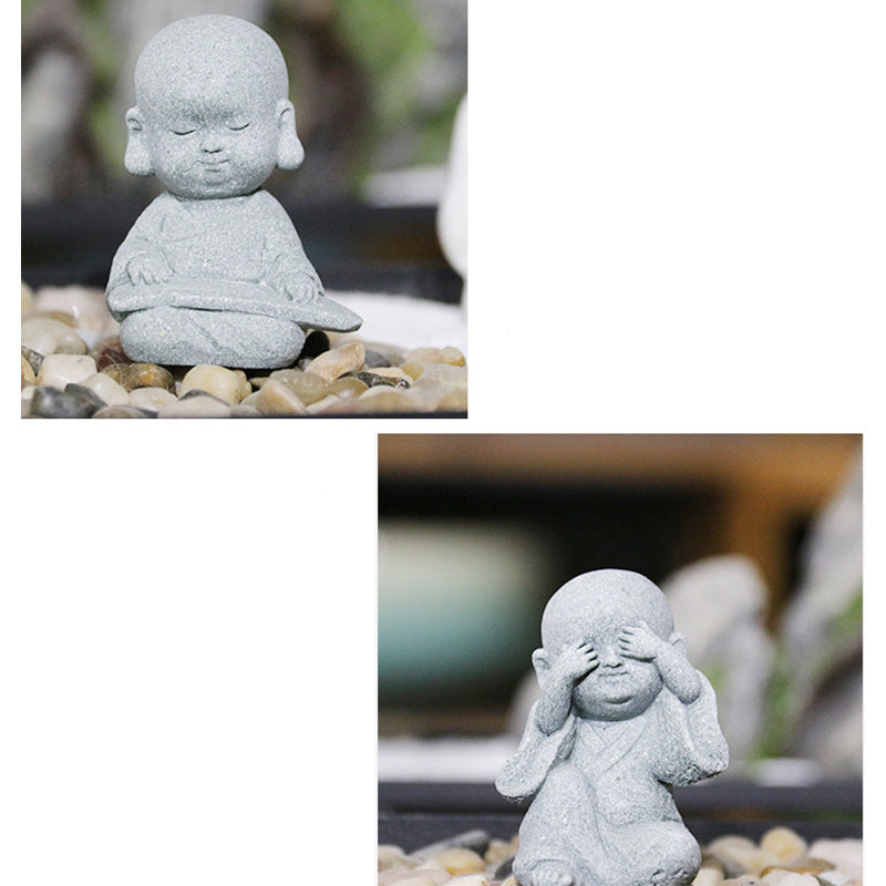 Buddha Stones Medytacja Modlitwa Mnich Statua Buddy Spokój Dekoracja Domu - image 19