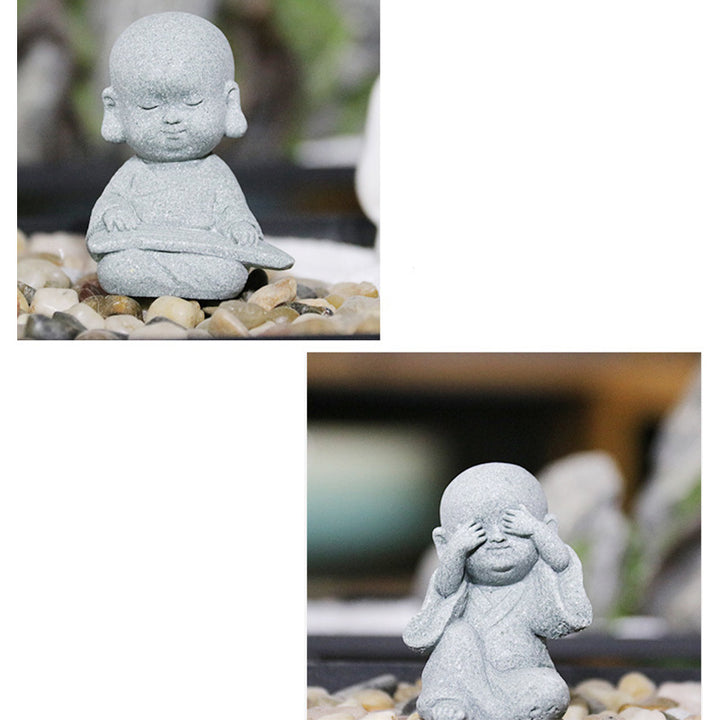 Buddha Stones Medytacja Modlitwa Mnich Statua Buddy Spokój Dekoracja Domu - image 19