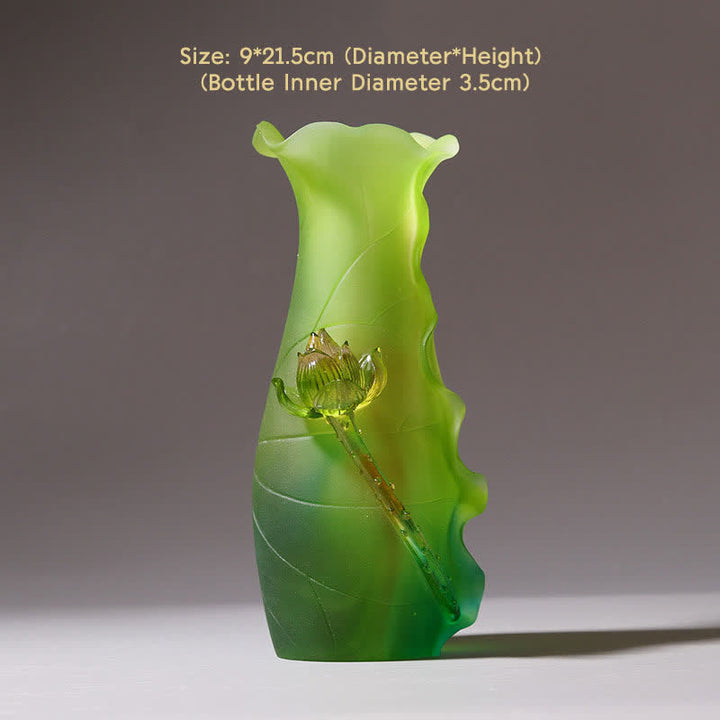 Feng Shui Lotus Ręcznie robiony kryształ Liuli Dzieło sztuki Domowe Biuro Oferta Dekoracja