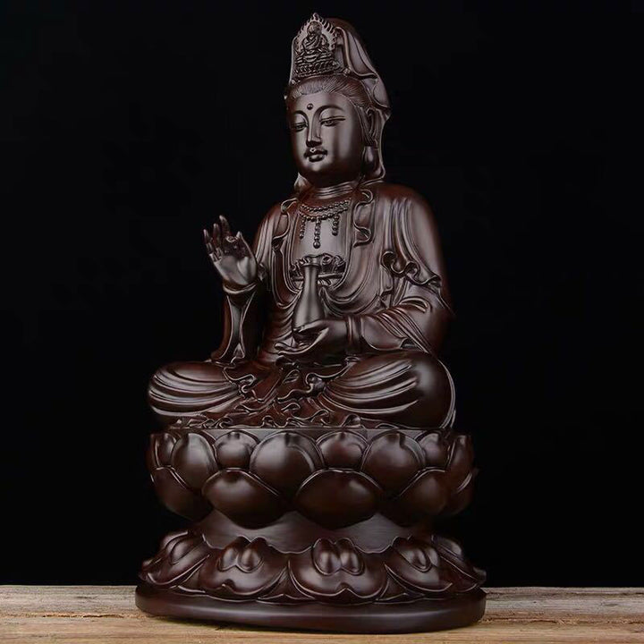 Buddha Stones Awalokiteśwara Hebanowy Lotos Harmonia Błogosławieństwo Dekoracja Domu - image 2