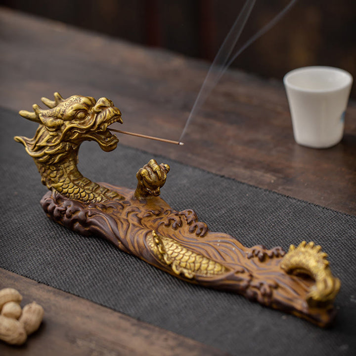 Kadzidełka ceramiczne w kształcie Buddha Stones z ochroną smoka