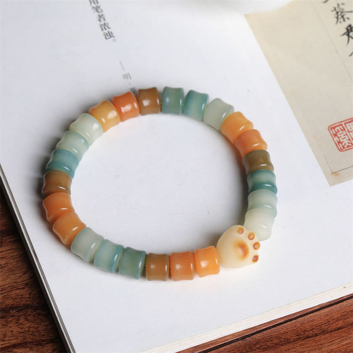 Kolorowe Buddha Stones Bodhi Seed Cat Paw Wisdom Bracelet - image 2