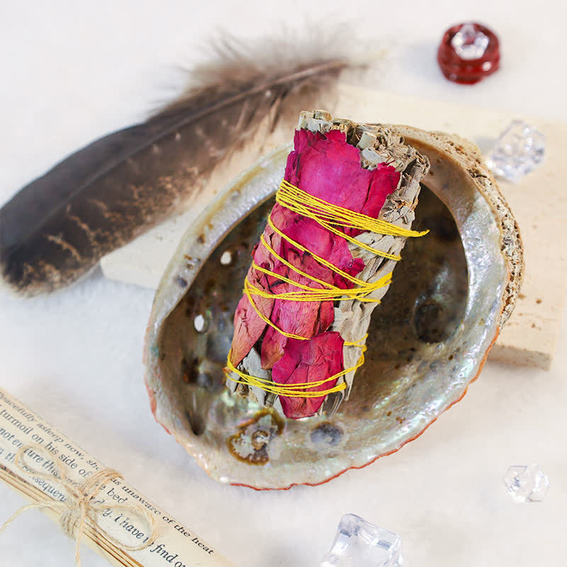 Buddha Stones Kolorowe Stokrotki Czerwone Róże Kwiaty Smudge Stick Do Domowego Oczyszczania Kadzidła Uzdrawiająca Medytacja Smudge Sticks Rytuały Zestaw