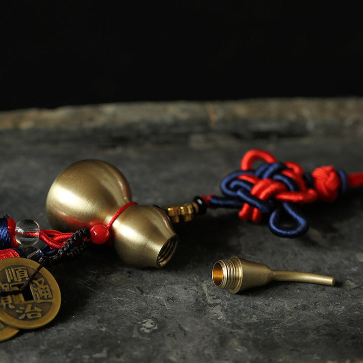 Buddha Stones Feng Shui Wu Lou Gourd Starożytne chińskie monety Bogactwo Samochód Wisząca dekoracja