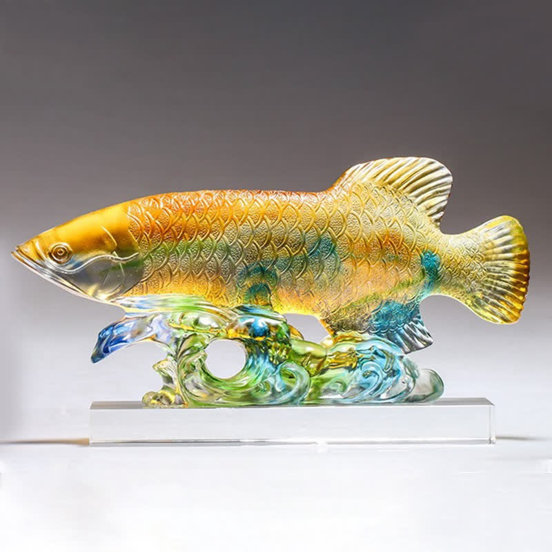 Ręcznie robiony kryształowy element sztuki Liuli Koi Fish Luck Home Office Decoration