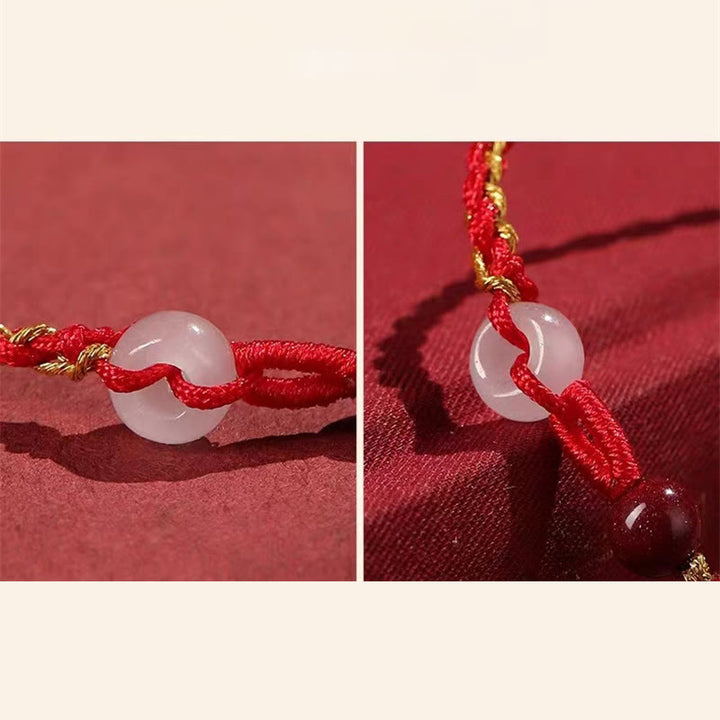 Bransoletka z zapięciem Peace Buckle z Buddha Stones Natural Cinnabar Jade