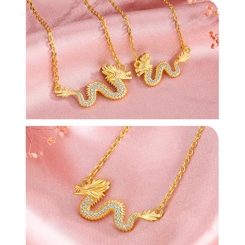 Buddha Stones 925 Srebro Sterling Rok Smoka Pomyślny Złoty Smok Szczęście Łańcuszek Naszyjnik Wisiorek - image 10