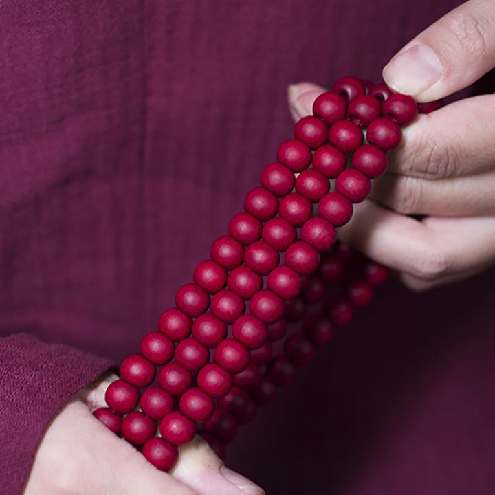 Buddha Stones 108 Mala Beads Naturalna Abelia Biflora Drewniana Bransoletka Ochronna