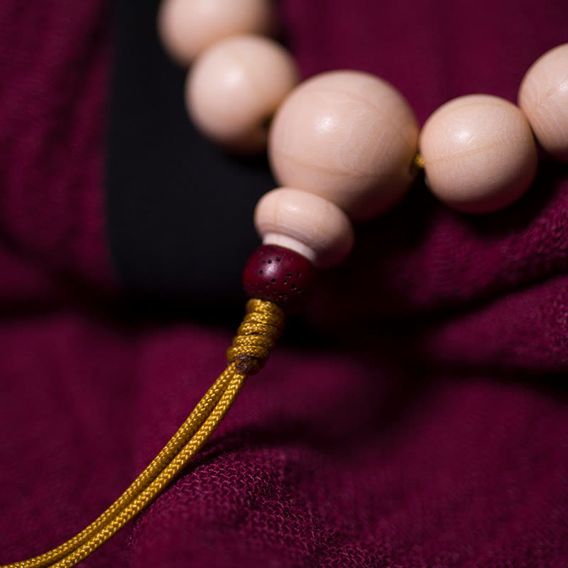 Buddha Stones Naturalne Abelia Biflora Drewno Błogosławieństwo Nadgarstek Mala