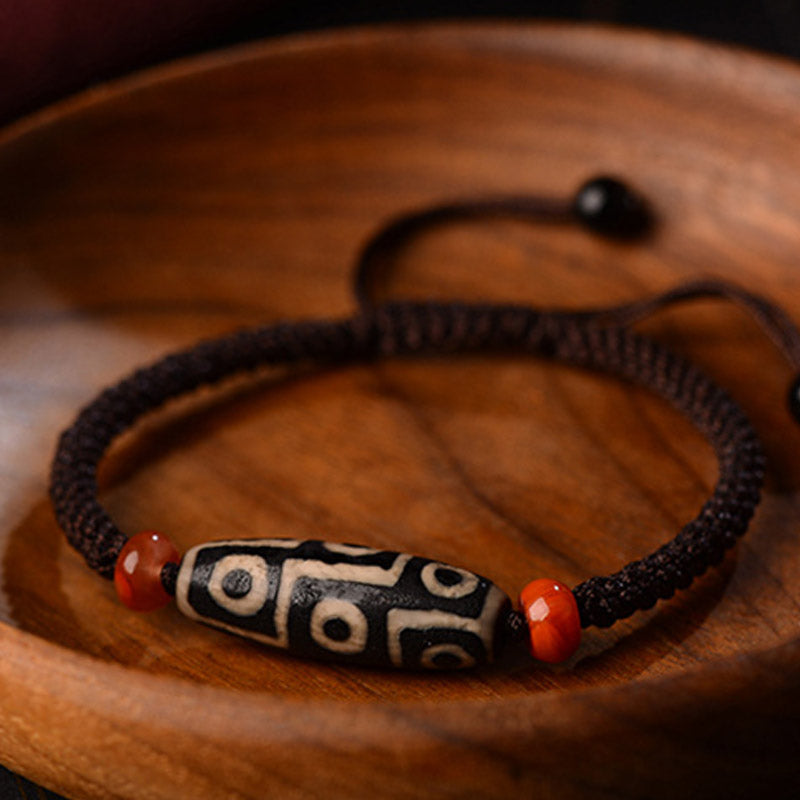Bransoletka z Buddha Stones z dziewięcioma oczami i sznurkiem Prosperity Stones
