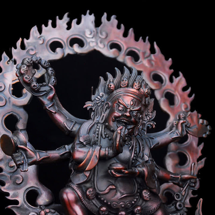 Tybetańska figurka Mahakali Bodhisattwy Współczucie Miedziana statua Dekoracja