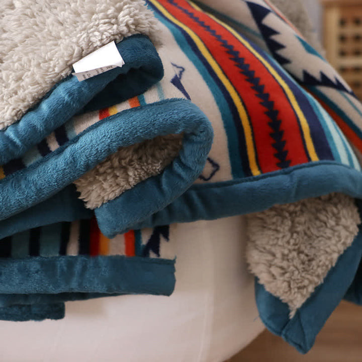 Buddha Stones Geometryczny Ciepły Miękki Koc Łóżkowy - image 14