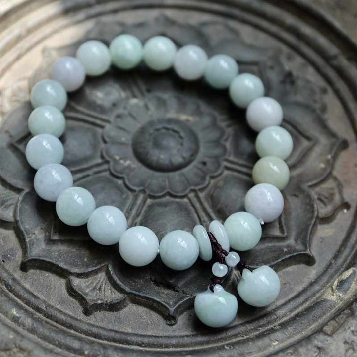Buddha Stones Naturalny Jadeit Pi Xiu Budda Tykwa Jabłko Bransoletka Sukcesu