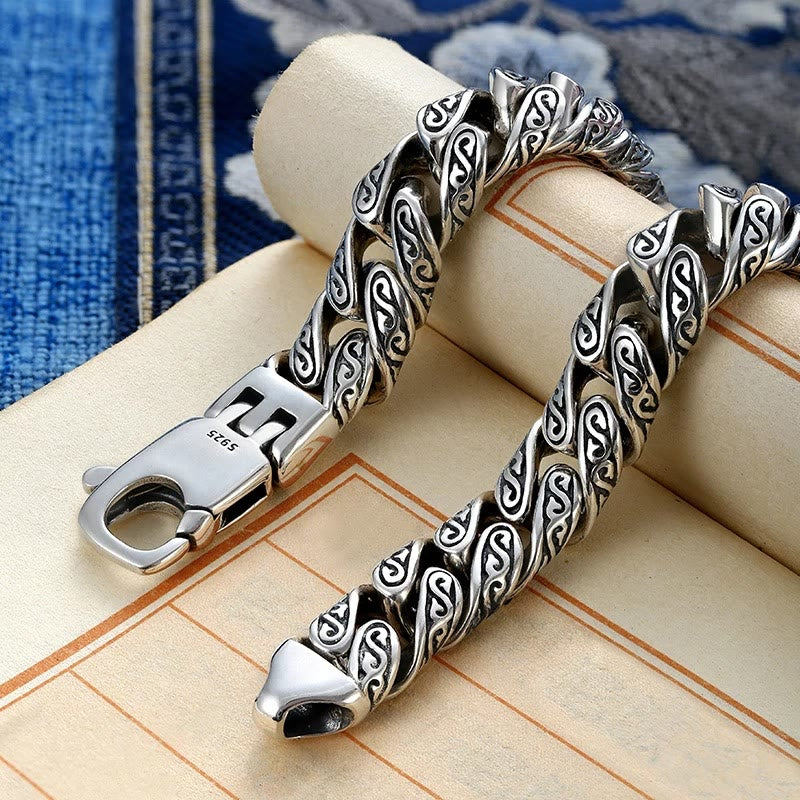 Bransoletka z rzeźbionymi Buddha Stones w stylu vintage z dynastii Tang i kwiatami