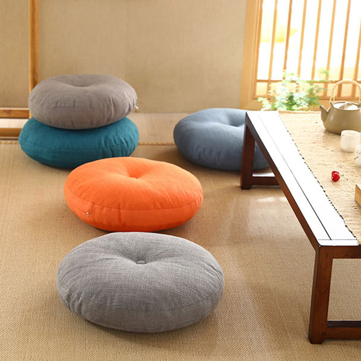 Buddha Stones Lotos Prosty Wzór Lniana Poduszka Medytacyjna Siedzenie Dekoracja Domu Salon - image 3