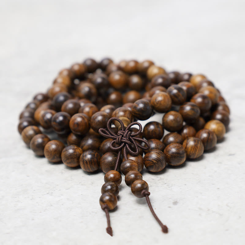 Buddha Stones 108 Mala Koraliki Bransoletka Modlitwa Medytacja Sandałowiec Elastyczny