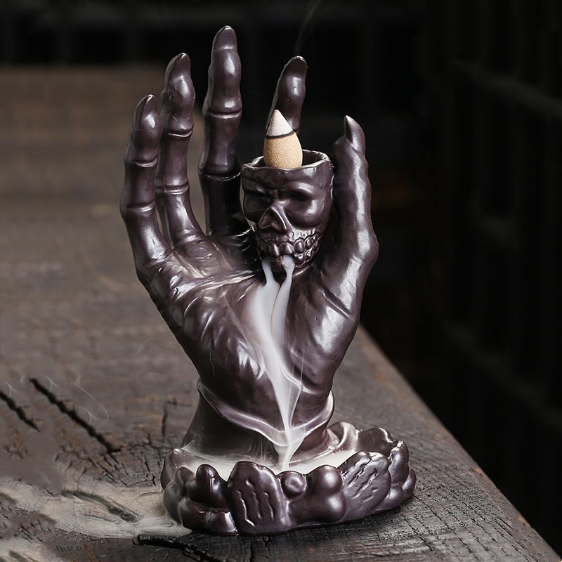 Buddha Stones Halloween Duch Ręka Czaszka Głowa Ceramiczny Pokój Uzdrawiający Kadzidło Palnik Dekoracja