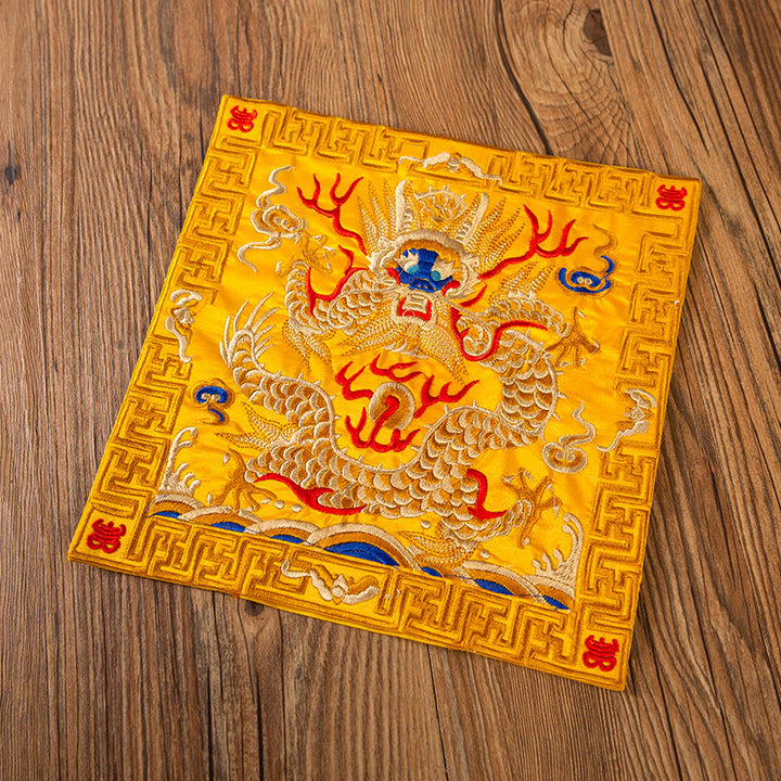 Buddha Stones Feniks Smok Kirin Haft Podkładka Pod Kubek Pod Kubek Herbaty Kung Fu Podkładka Pod Kubek Herbaty