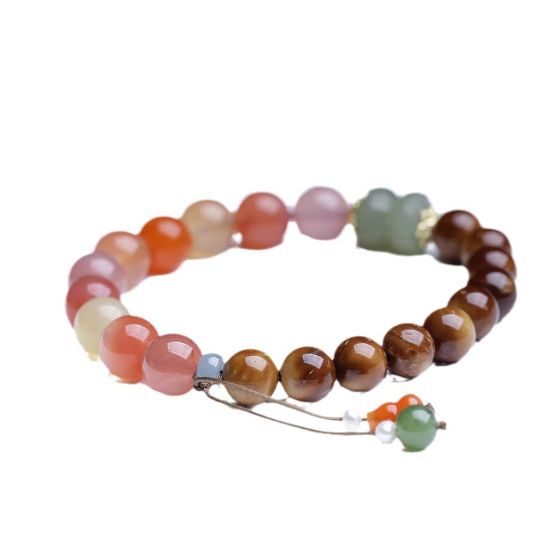 Bransoletka z Buddha Stones Kuka Seed Yanyuan Agat Hetian Jade Wealth Protection