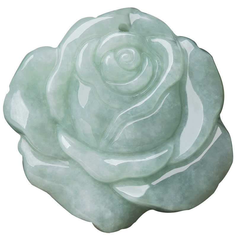 Buddha Stones Wzór Lotosu Jadeit Obfitość Dobrobyt Naszyjnik Wisiorek Sznurkowy