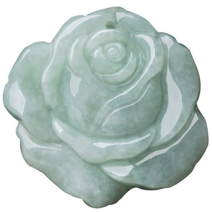 Buddha Stones Wzór Lotosu Jadeit Obfitość Dobrobyt Naszyjnik Wisiorek Sznurkowy