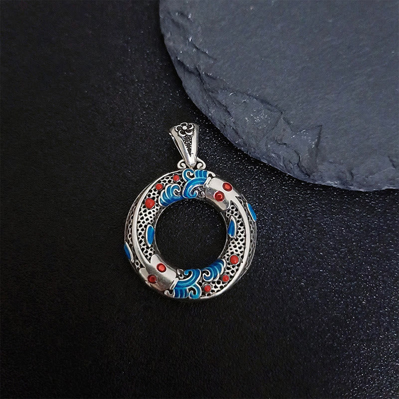 Buddha Stones Koi Ryba Pokój Klamra Miedź Bogactwo Szczęście Naszyjnik Wisiorek