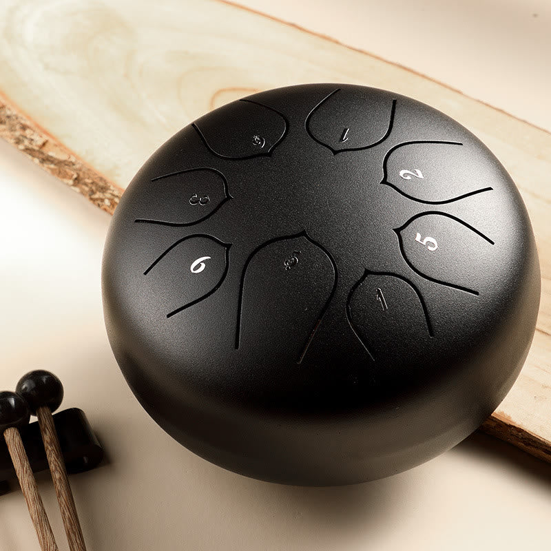 Buddha Stones językowy ze stali Dźwięk uzdrawiający Medytacja Wzór lotosu Zestaw perkusyjny 8 nut 6-calowy instrument perkusyjny