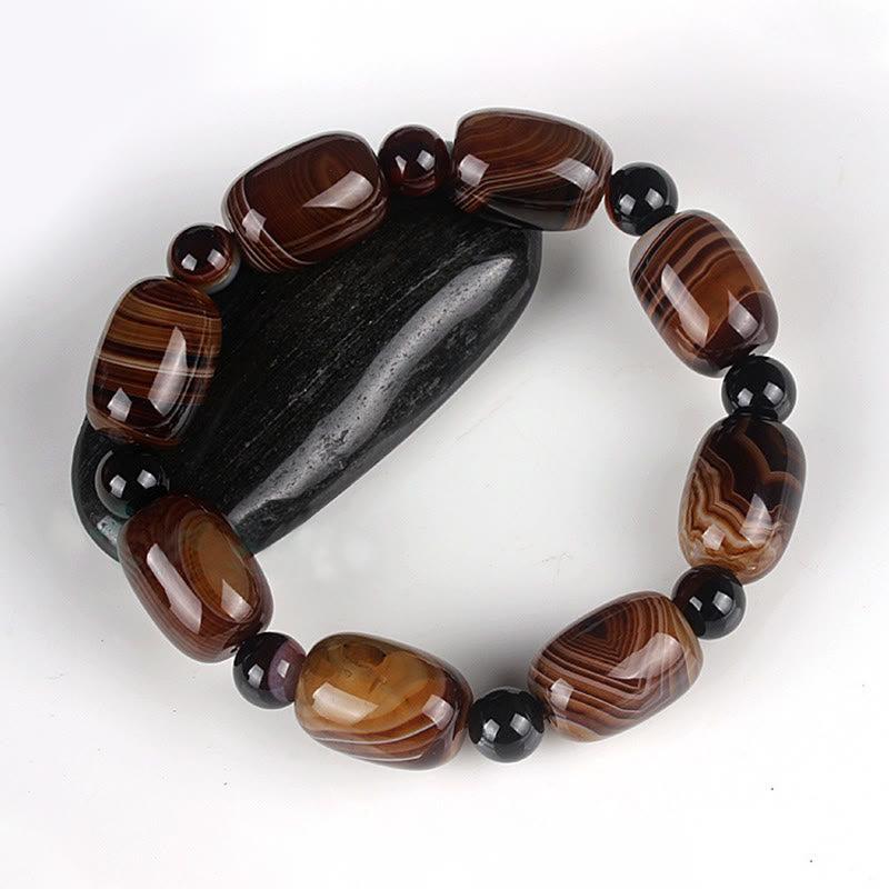 Bransoletka Buddha Stones Natural Sardonyx Courage Happiness