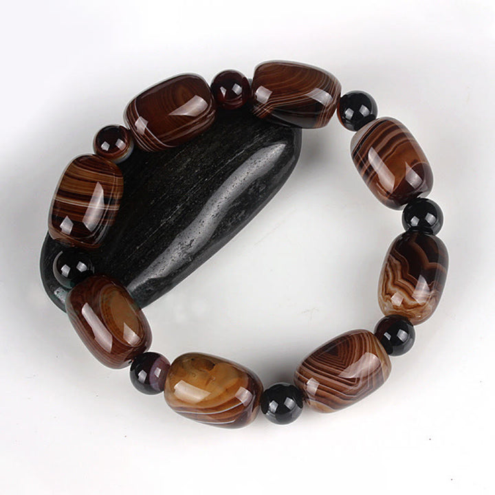 Bransoletka Buddha Stones Natural Sardonyx Courage Happiness
