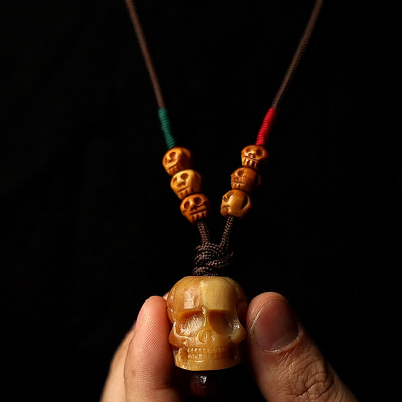 Buddha Stones Tybetański Wielbłąd Kości Czaszka Władca Trupów Las Ochrona Naszyjnik Wisiorek