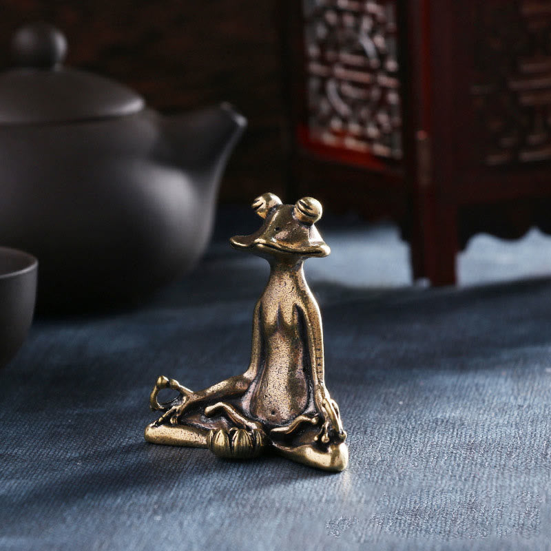 Buddha Stones Mini Mała Żaba Żółw Koi Ryba Ślimak Krab Miedź Bogactwo Dekoracja Domu
